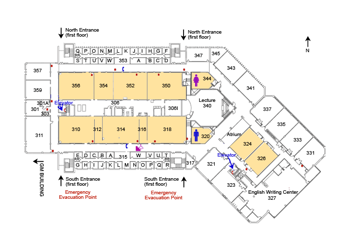 Crane Liberal Arts & Science third floor map