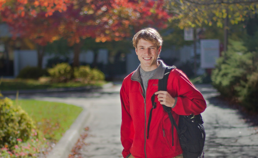 Student on campus