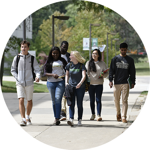 students walking