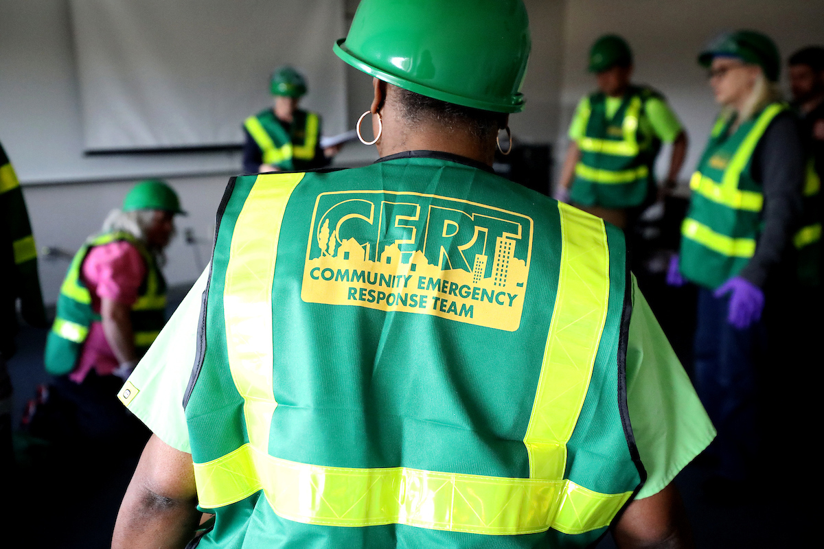 Employee in CERT vest