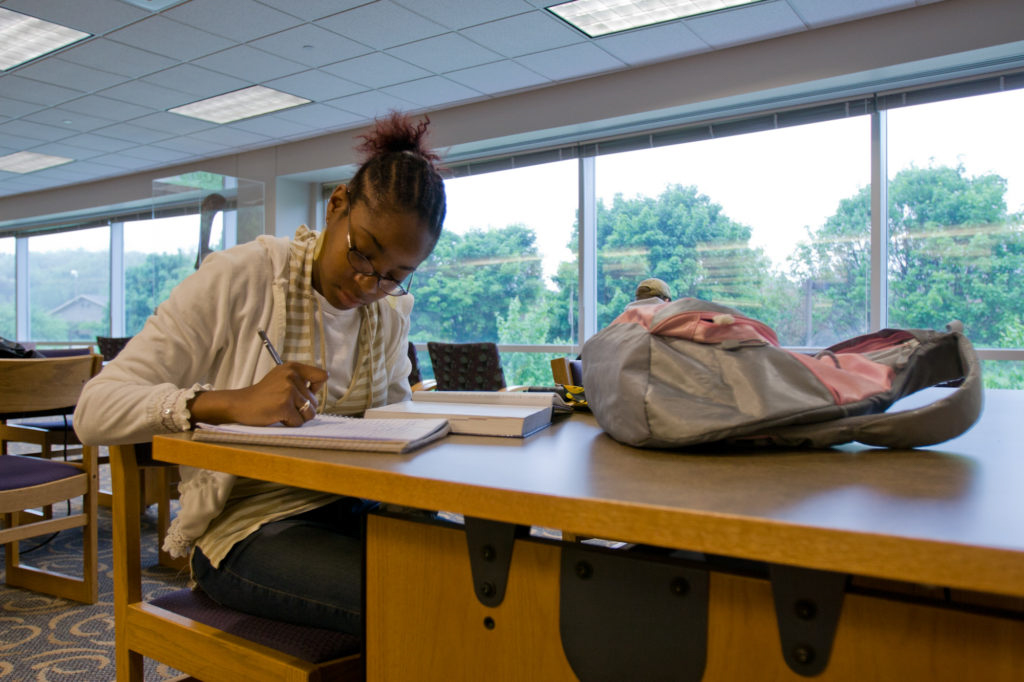 student studying